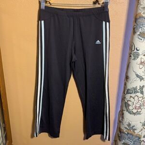 Adidas 3 Stripe Black Crop Pants